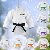 Podagree Personalized Name Karate Ornaments for Christmas Tree, Custom Wood Karate Christmas Ornament for Xmas 2023 Karate Gift for Karate Sensei Instructor Wood Ornaments Hanging Decoration (KRT1)
